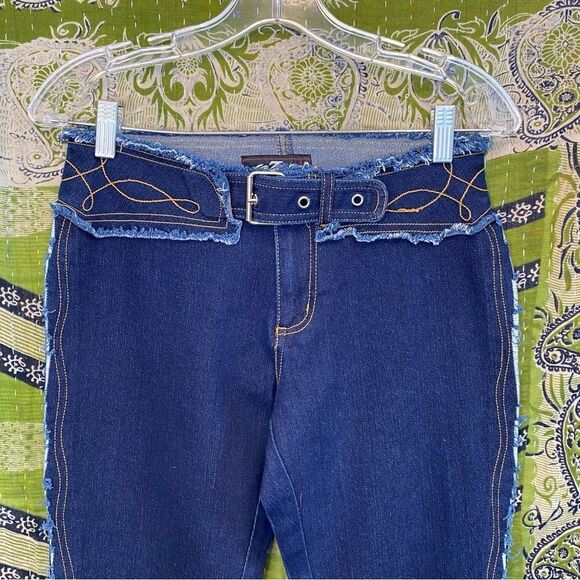 NWOT Deadstock Y2K Lazer Jeans Dark Wash Denim Flare Jeans Size 5 - Picture 2 of 16